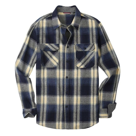 Coorders Hanes Men's and Big Men's Plaid Flannel Button Down Shirts, Long Sleeve, Sizes S-2XL