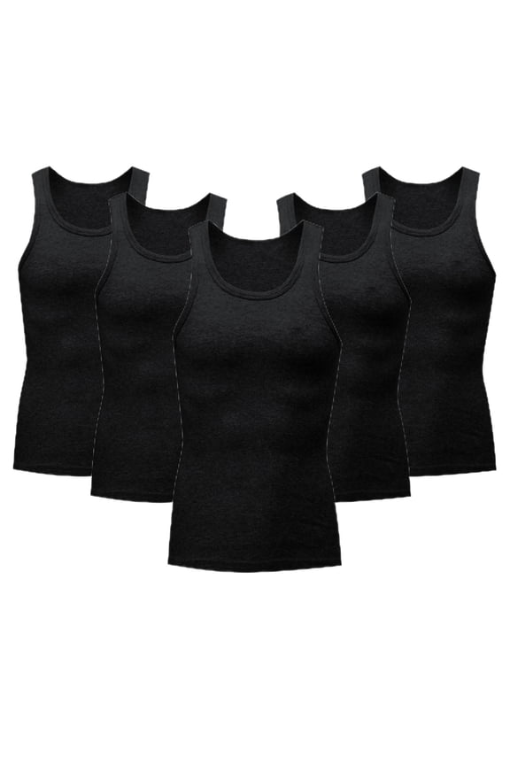 Mens A-Shirts, Athletic Performance Tank Underwear Men's, 5-Packs,Black*5,L