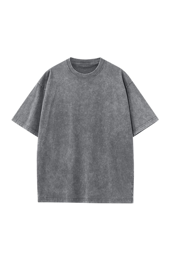 Men's Cotton Oversized T-Shirt, Unisex tops with Short Sleeve, Classic Fashion Soft Premium Cotton Basic Tee Tops, Gray,Size L
