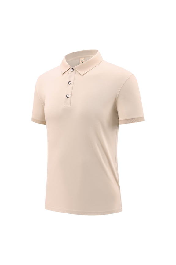 Men's Polos Shirts with Short Sleeve, Collared Shirts for Mens, Casual Golf Shirts Fit Tops,Big and Tall,Khaki,Size XL