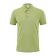 thumbnail image 1 of Coorders Men's Polos with Short Sleeve, Big and Tall Active Mesh Casual Commuter Work Tops,Light Green,Size XXXXL, 1 of 6