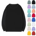 thumbnail image 1 of Coorders Mens Sweatshirts with No Hood, Oversized Long Sleeve Crewneck Sweatshirt for Mens, Unisex Basis Boyfriend Pullover Tops,Pink,Size XL, 1 of 7