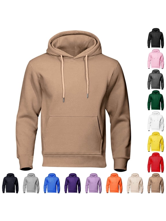 Mens and Big Mens Fleece Hoodies with Long Sleeve, Lightweight Basis Pullover Sweatshirt Hooded ,Big and Tall Black,Size XL