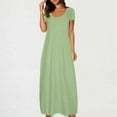 thumbnail image 1 of Coorders Maxi Dress，Women’s and Women’s Plus Solid Color Dress, Green,Size,XL, 1 of 6