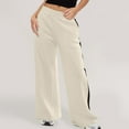 thumbnail image 1 of Coorders Women Fleece High Waist Joggers with Pockets, Casual Women's Wide Leg Sweatpants,Women's Size Beige,Size L, 1 of 7
