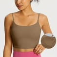 thumbnail image 1 of Coorders Womens Camisole Top with Built in Pads, Women's Strappy Stretch Sports Bra, Fitness Crop Tops for Teen Girl,Khaki,Size XL, 1 of 4