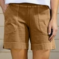 thumbnail image 1 of Coorders Summer Saving Women Shorts, no bunderies Womens High-waisted Short, Fashion Short Pant Khaki,S, 1 of 6