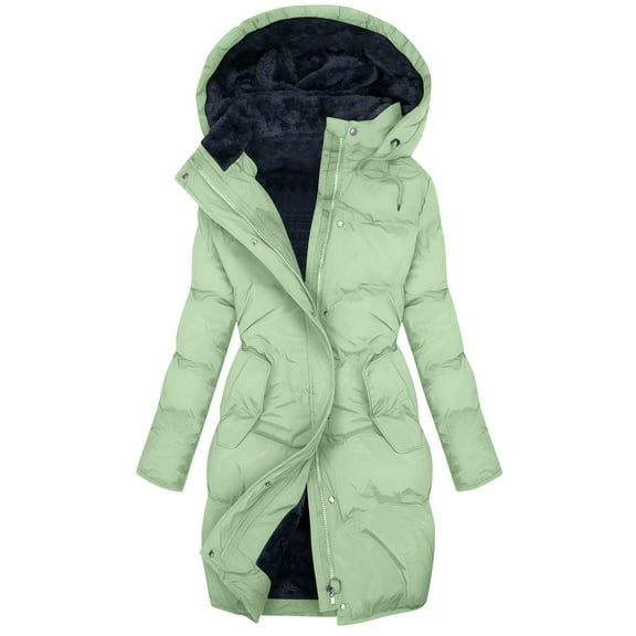 Coorders Women's Heavyweight Winter Jacket with Hooded, Snow Water Repellent Outwear Puffer Jacket Coat ,Women's Plus Grass,Size XXL