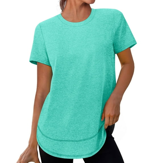 Coorders Women's Short Sleeve Quick Dry T-Shirts, Wicking Moisture Workout Athletic Running Shirts ,Mint GreenSize, XL