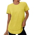 thumbnail image 1 of Coorders Women's Short Sleeve Quick Dry T-Shirts, Wicking Moisture Workout Athletic Running Shirts ,YellowSize, S, 1 of 9