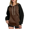 thumbnail image 1 of Coorders Womens Fleece Full Zip Hoodie, Unisex Sherpa Heavyweight Warm Sweatshirt Jacket with Pockets ,Plus Coffee,Size L, 1 of 8