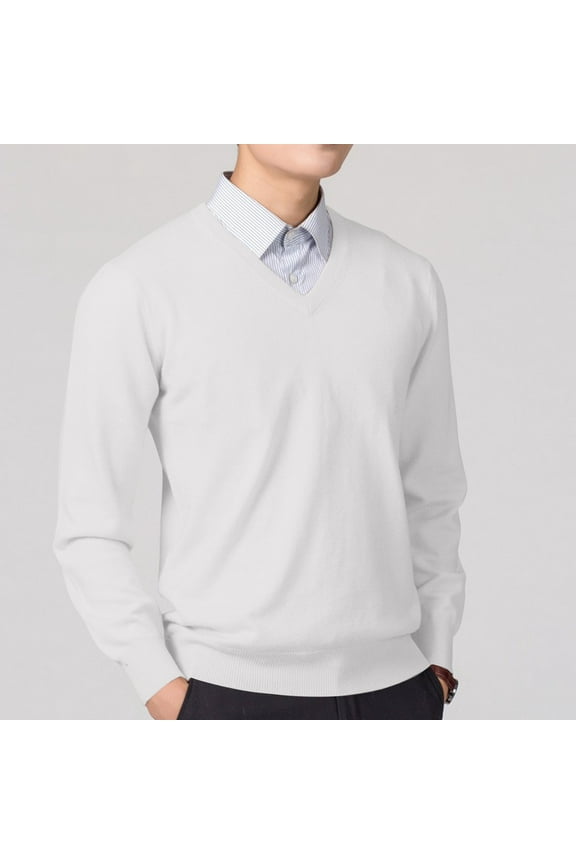 hanes Men's Crewneck Sweater, Mens Pullover Sweater Soft Lightweight Casual Classic Crewneck Knitwear Sweaters White,XL