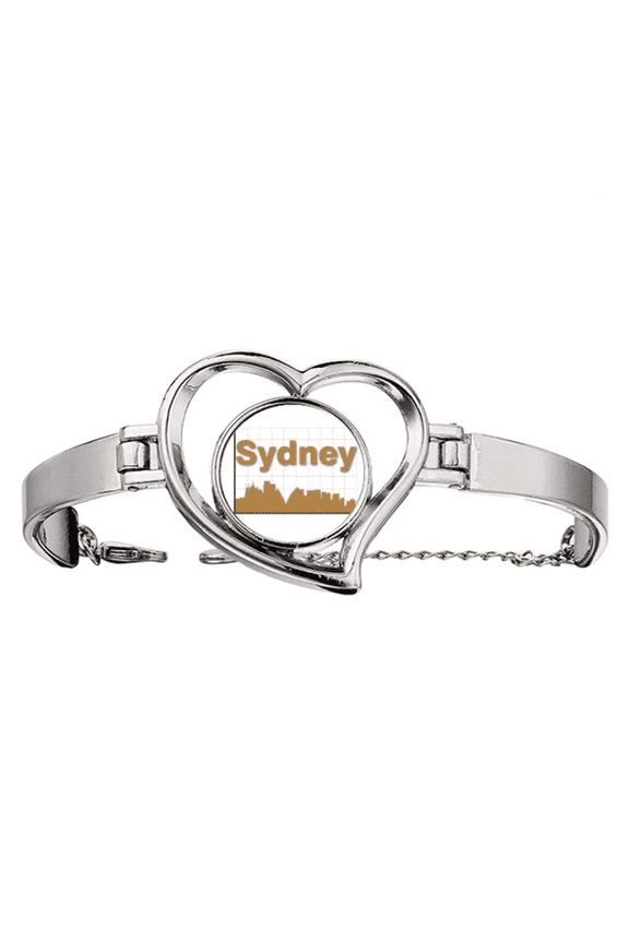 Coordinate Outline City Sydney Bracelet Heart Jewelry Wire Bangle