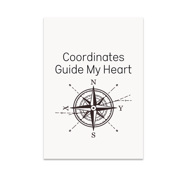 Coordinates Guide My Heart - Travel Enthusiast - 13x19 Poster Print