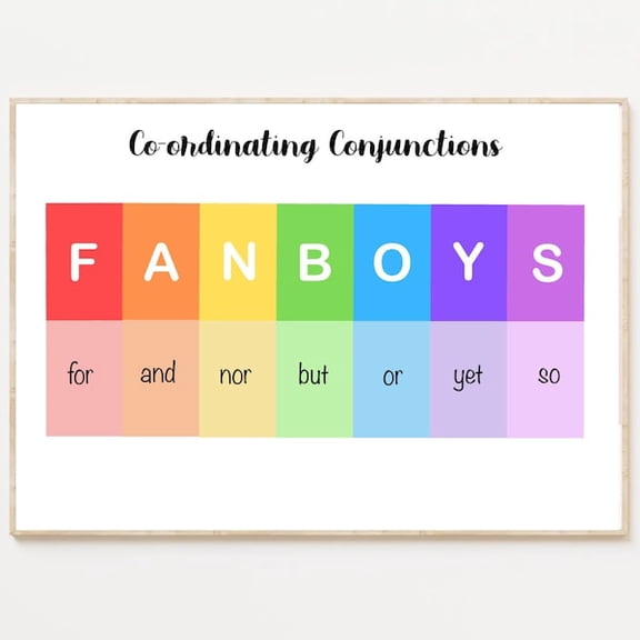 Coordinating Conjunctions Poster Wall Art Print