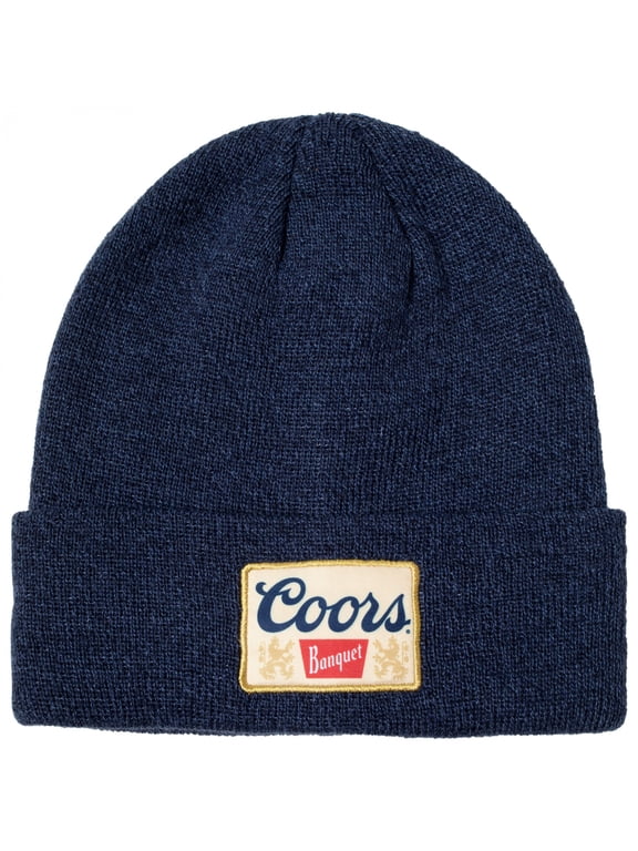 Banquet Beer Square Label Patch Knit Cuff Beanie