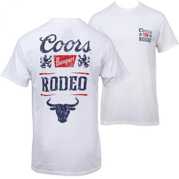 Coors 850445-2xlarge Coors Banquet Rodeo Throwback Style Logo Front & Back Print T-Shirt - 2XL