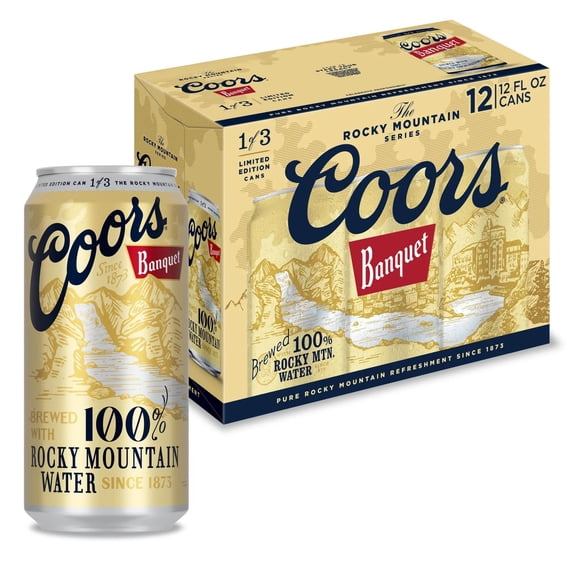 Coors Banquet American Beer, 12 Pack, 12 fl oz Aluminum Cans, 5% ABV