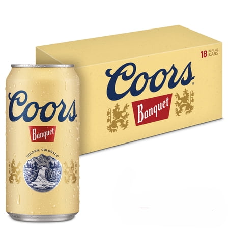 Coors Banquet American Beer, 18 Pack, 12 fl oz Aluminum Cans, 5% ABV