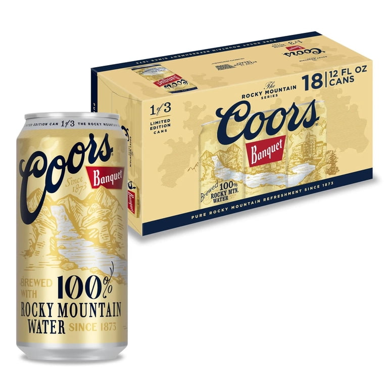Coors Banquet Lager Beer, 18 Pack, 12 fl oz Aluminum Cans, 5.0