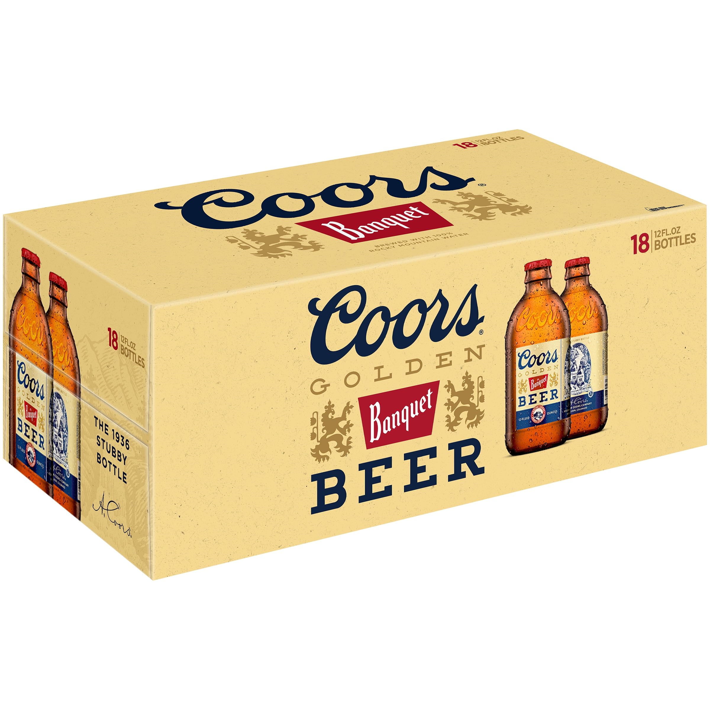 Coors Banquet Beer, 18 Pack, 12 fl oz Glass Bottles, 5.0