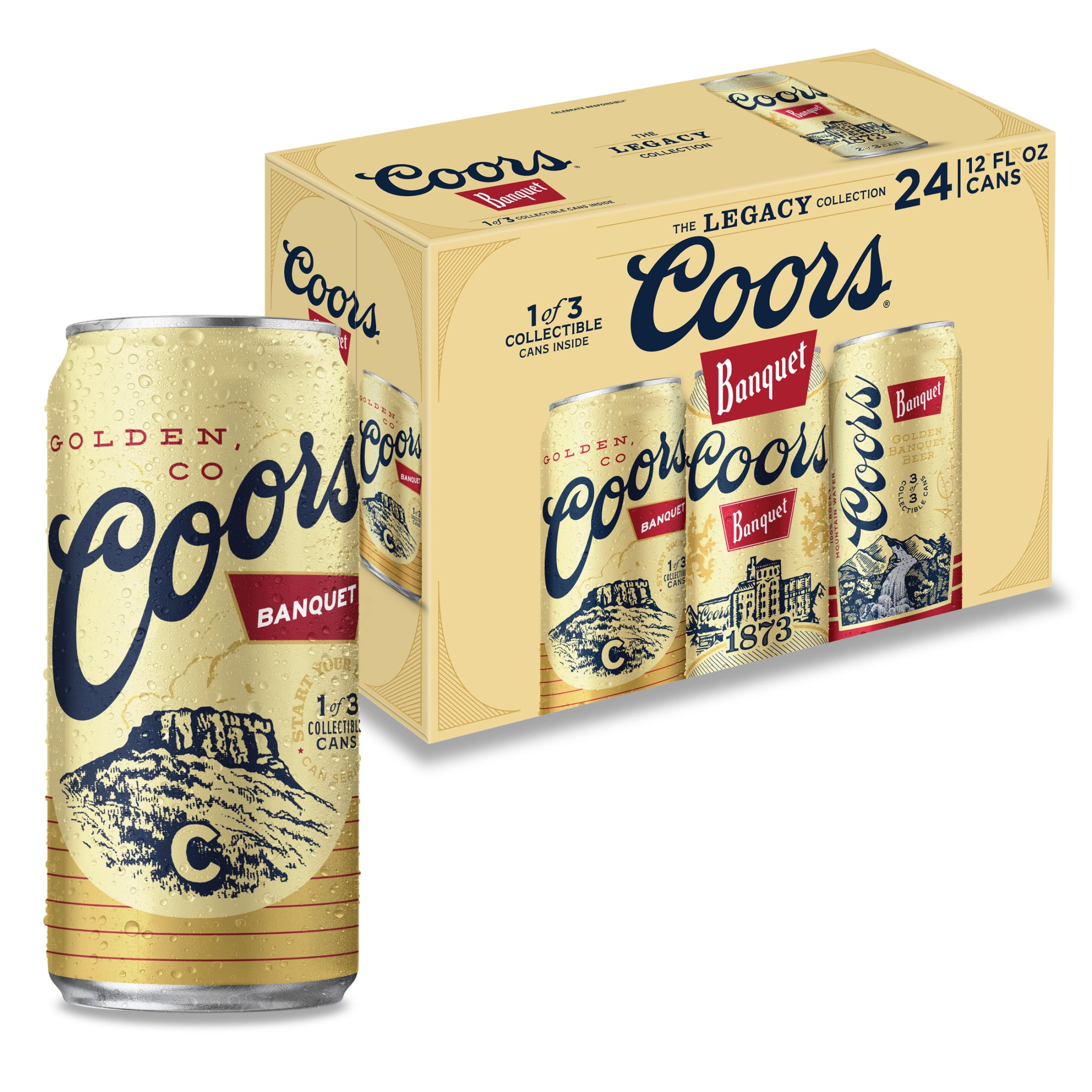 Coors Banquet American Lager Beer, 24 Pack, 12 fl oz Aluminum Cans, 5.0% ABV