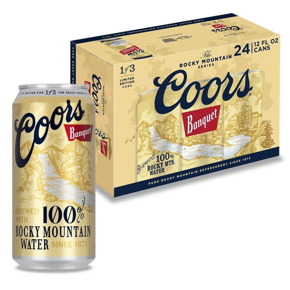 Coors Banquet Beer, 24 Pack, 12 fl oz Aluminum Cans, 5% ABV