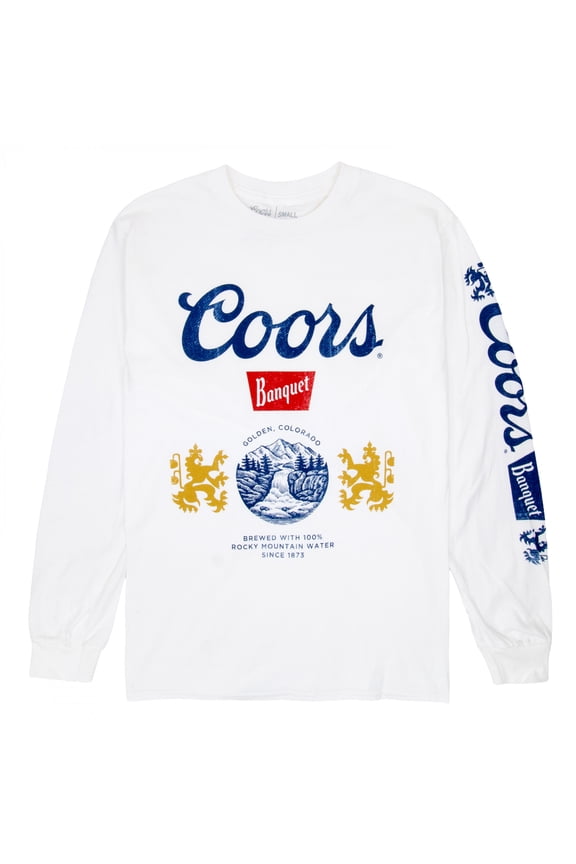 Banquet Beer Sleeve Print Waterfall Crest Long Sleeve Shirt-Medium