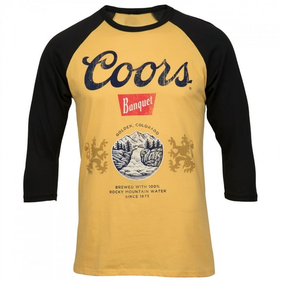 Coors Banquet Black and Yellow Raglan Shirt-Small