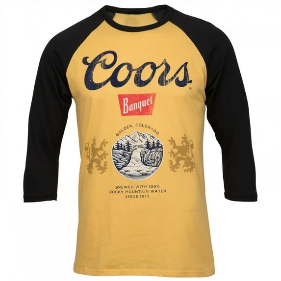 Coors Banquet Black and Yellow Raglan Shirt-XLarge