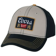COORS BANQUET Navy Grey and Gold Cotton Twill Snapback with Woven Label