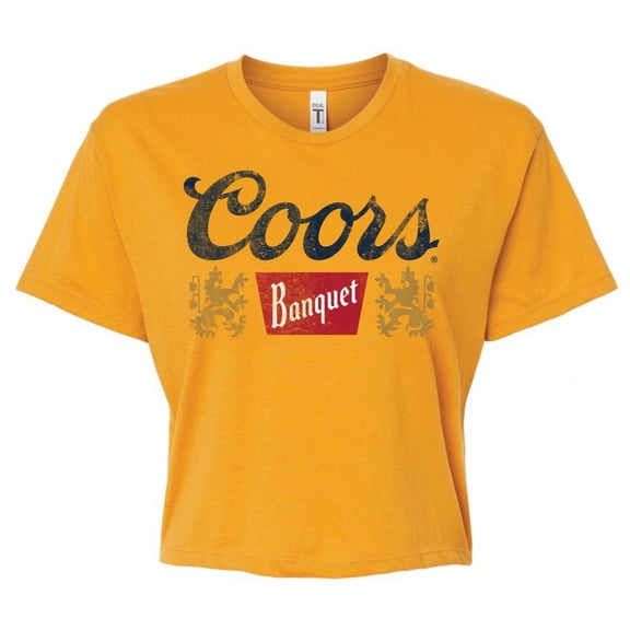 Coors 859316-medium Banquet Crop Top T-Shirt for Womens, Gold - Medium