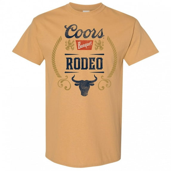 Coors Banquet Logo Rodeo Bull Distressed Classic Style T-Shirt-2XLarge