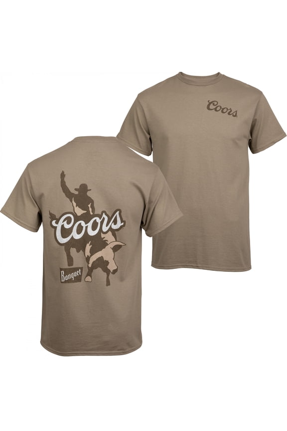Banquet Rodeo Bull Rider Front and Back Print T-Shirt US, Alpha, Medium, Regular, Regular, Grey
