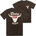 thumbnail image 1 of Coors Banquet Rodeo Horns Logo Brown Front and Back Print T-Shirt-2XLarge, 1 of 4