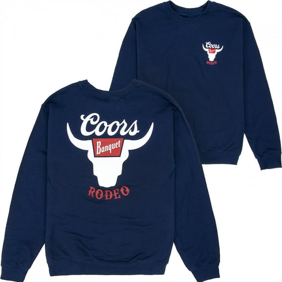 Coors Banquet Rodeo Horns Navy Colorway Crewneck Sweatshirt-Medium