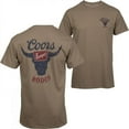 thumbnail image 1 of Coors  Coors Banquet Rodeo Logo Distressed Front & Back T-Shirt, Tan - Large, 1 of 1