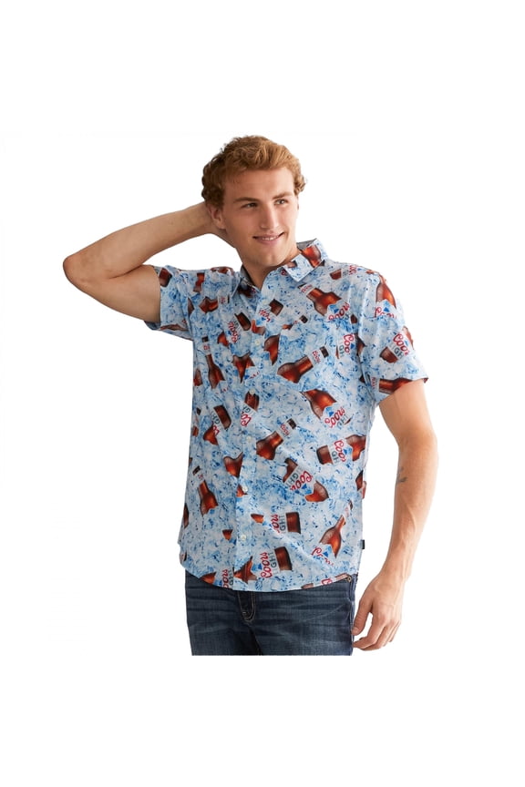 Light Bottles In Ice Button Down Performance Shirt-Small