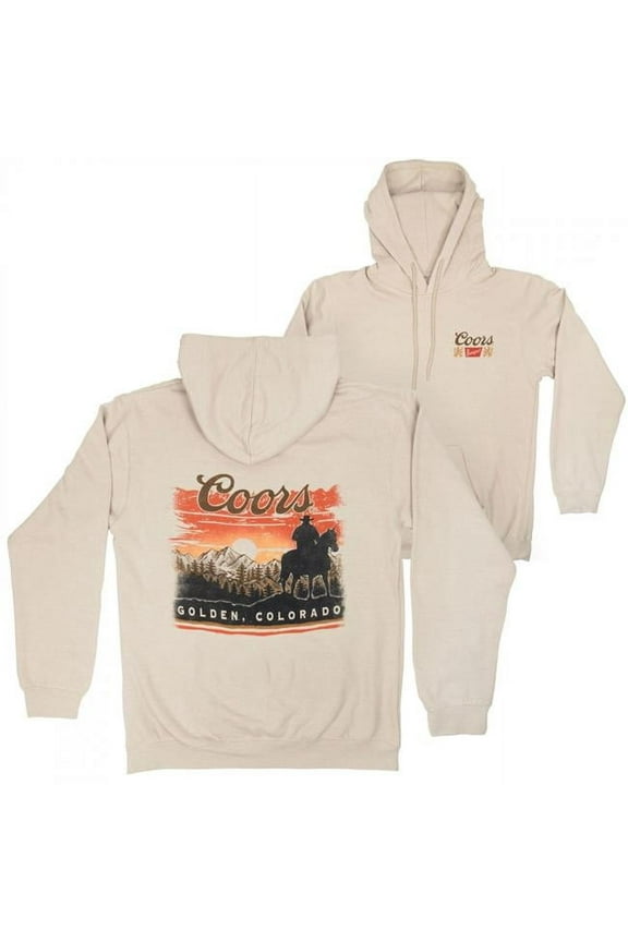 885213-large Coors Sunset in Golden Colorado Print Sand Pull-Over Hoodie - Large