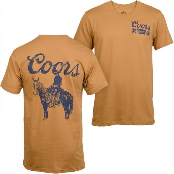 Coors Cowboy Print Front and Back Print T-Shirt-Small