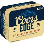 Coors Edge Non-Alcoholic Beer, 12 Pack, 12 fl oz Aluminum Cans, 0.4% ABV