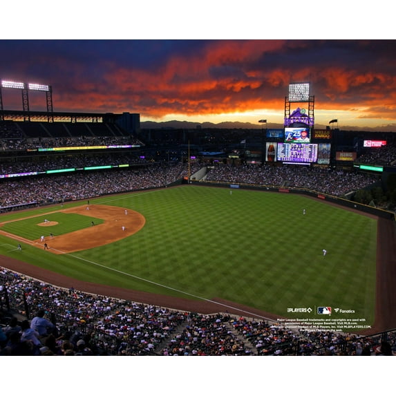 Colorado Rockies Unsigned Coors Field Right Field Sunset Photograph