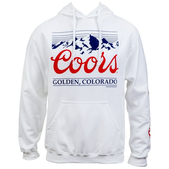 Coors Golden Colorado Mountain Logo and Sleeve Print Hoodie-XLarge