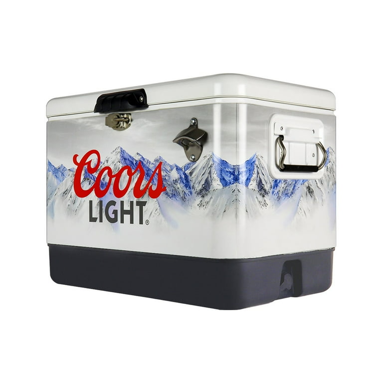 Coors Light Beer Can Bottle Koozie Cooler White Mountains & Red Lettering