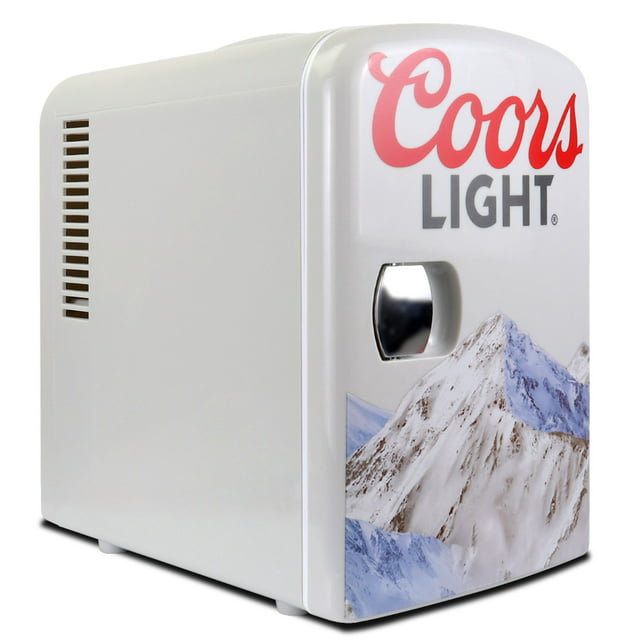 Coors Light 6 Can Mini Fridge 4L Mini Electric Cooler Travel Compact Portable 12V Car Cooler Gray