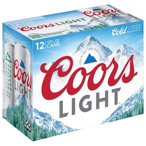 Coors Light American  Beer, 12 Pack, 12 fl oz Aluminum Cans, 4.2% ABV