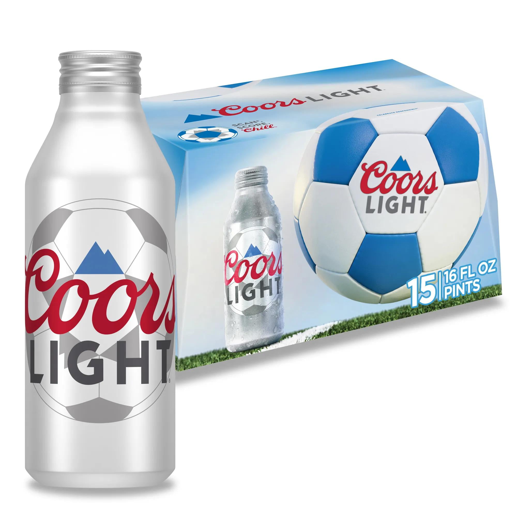 Coors Light American Light Lager Beer, 15 Pack, 16 fl oz Aluminum Bottles, 4.2% ABV