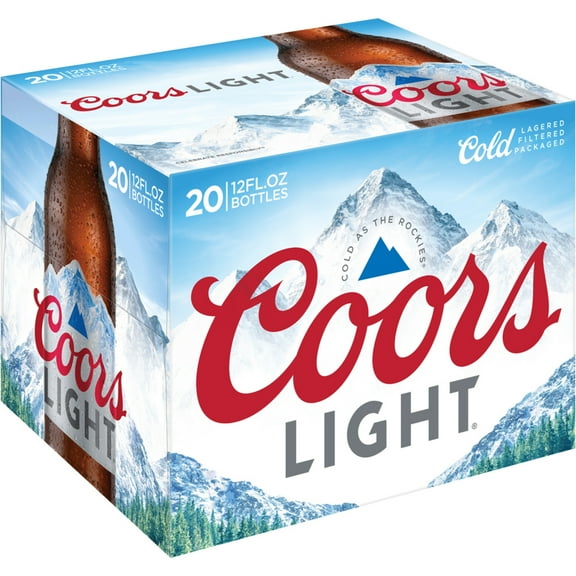 Coors Light American Beer, 20 Pack, 12 fl oz Glass Bottles, 4.2% ABV