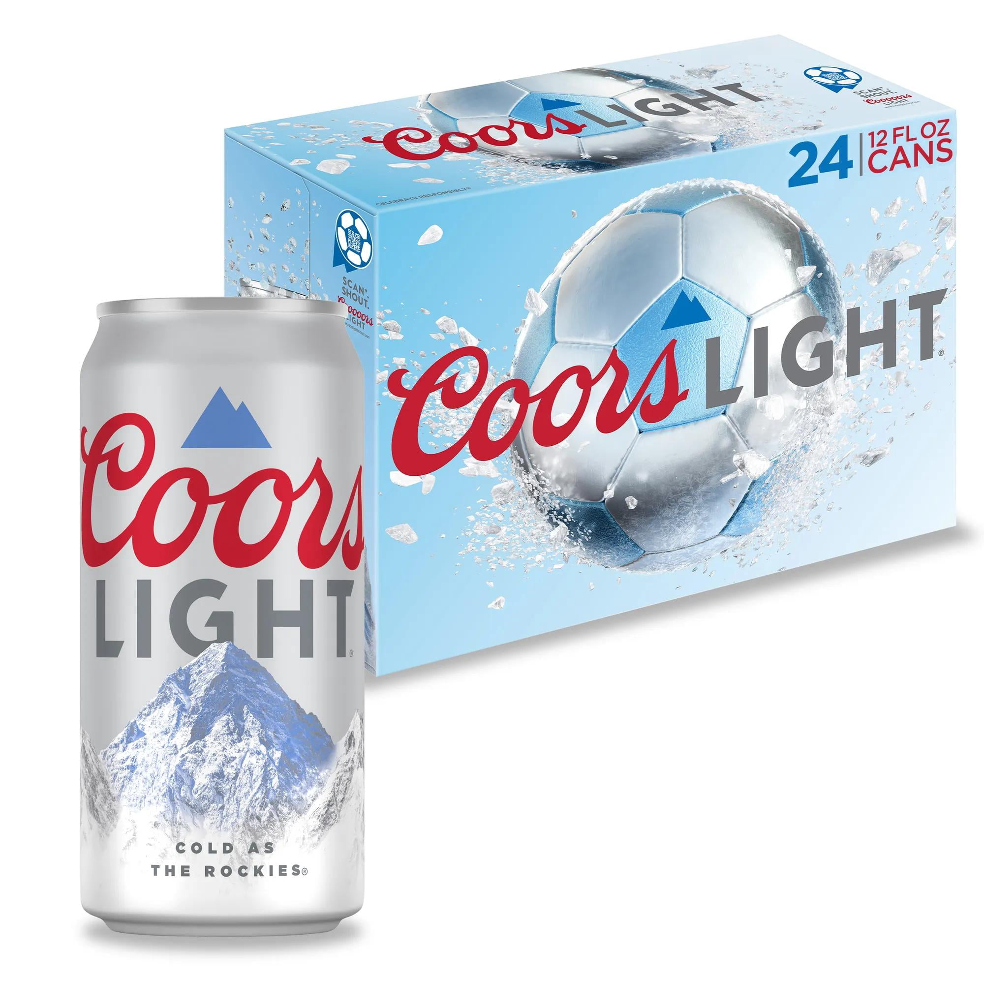 Coors Light American Beer, 24 Pack, 12 fl oz Aluminum Cans, 4.2% ABV