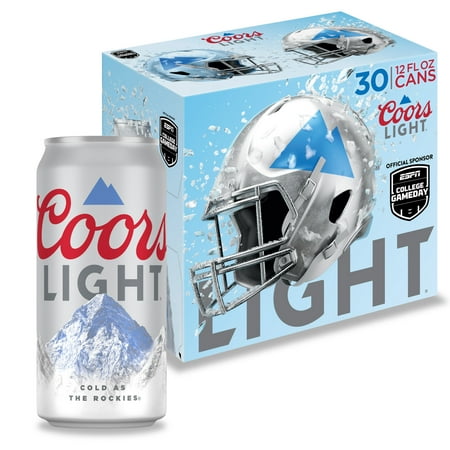 Coors Light American Beer, 30 Pack, 12 fl oz Aluminum Cans, 4.2% ABV